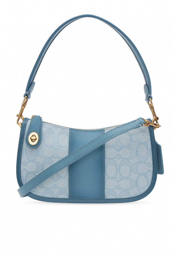 Blue coach shoulder bag sale